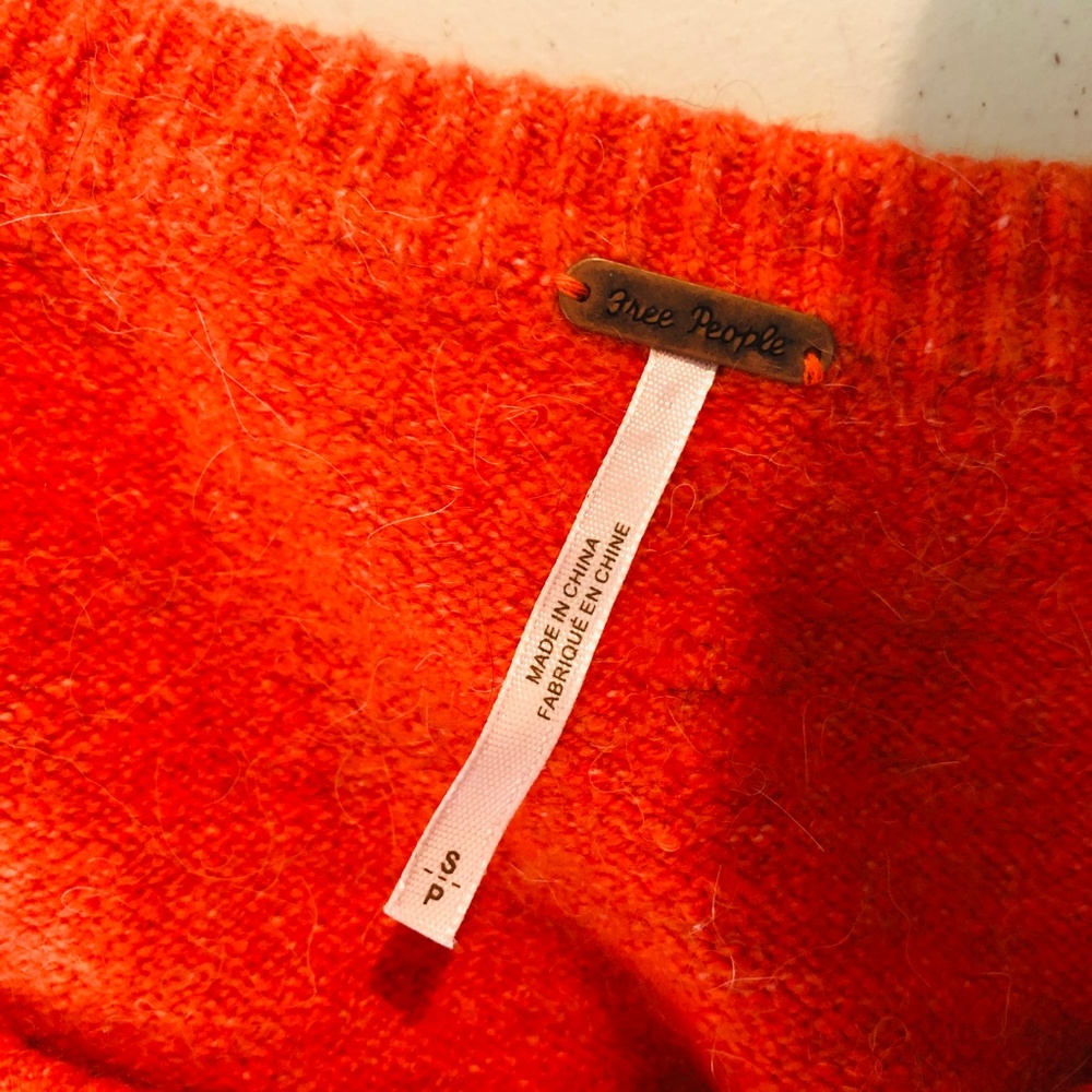 Free People Complete Me Orange Striped Sweater - Picture 8 of 8